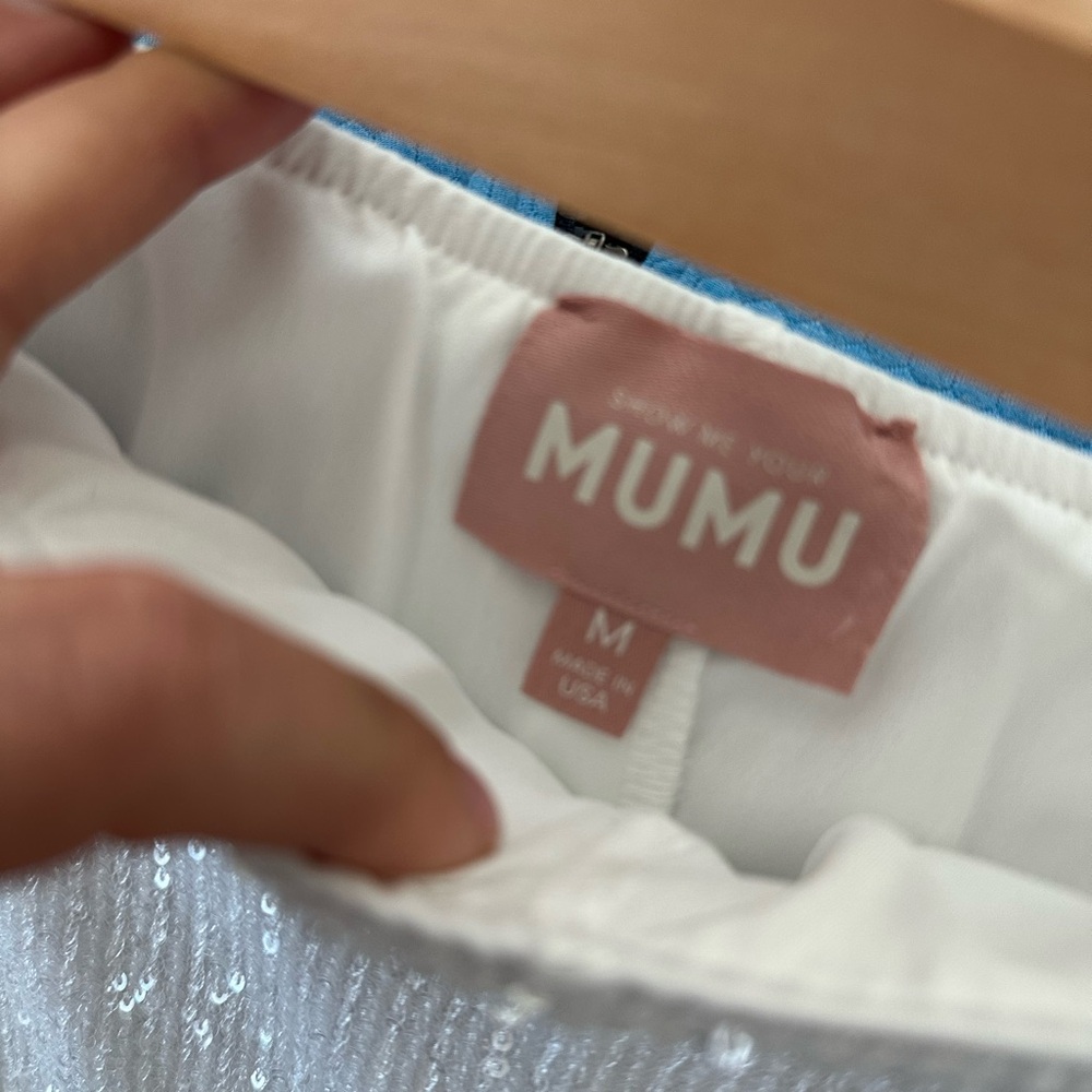 Show Me Your MuMu White Sequin Mini Skirt